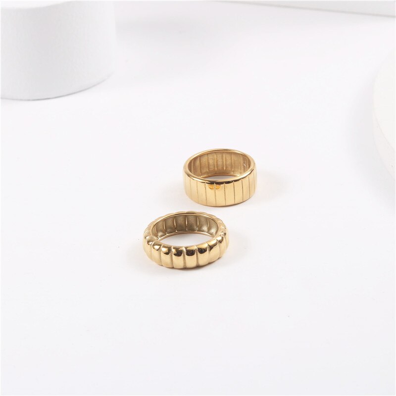 Chunky Ribbed Band Ring Bijoux