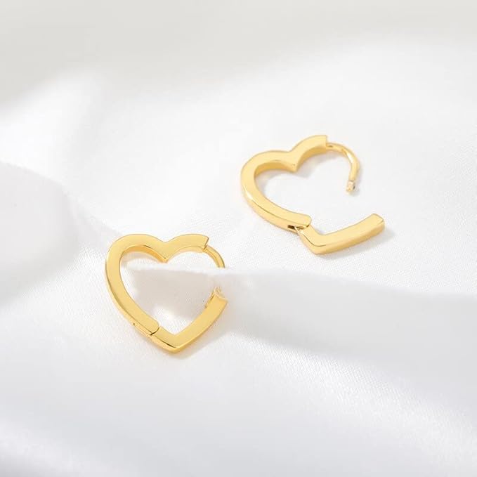 Minimalist Heart Hoop Earrings