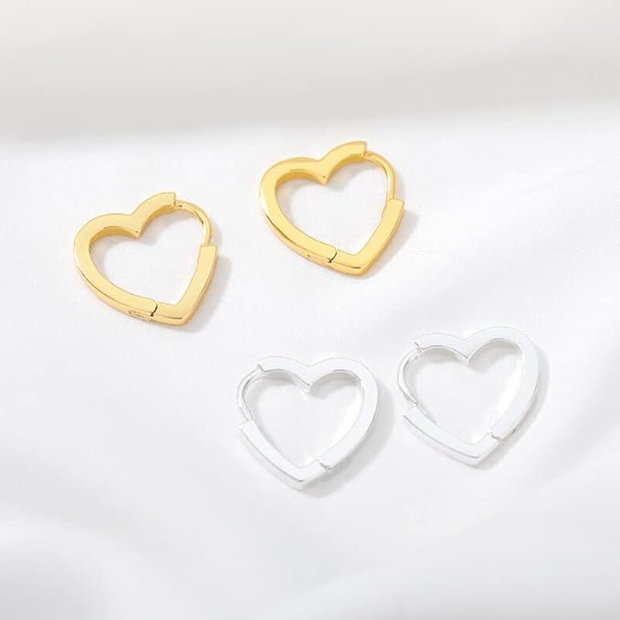 Minimalist Heart Hoop Earrings