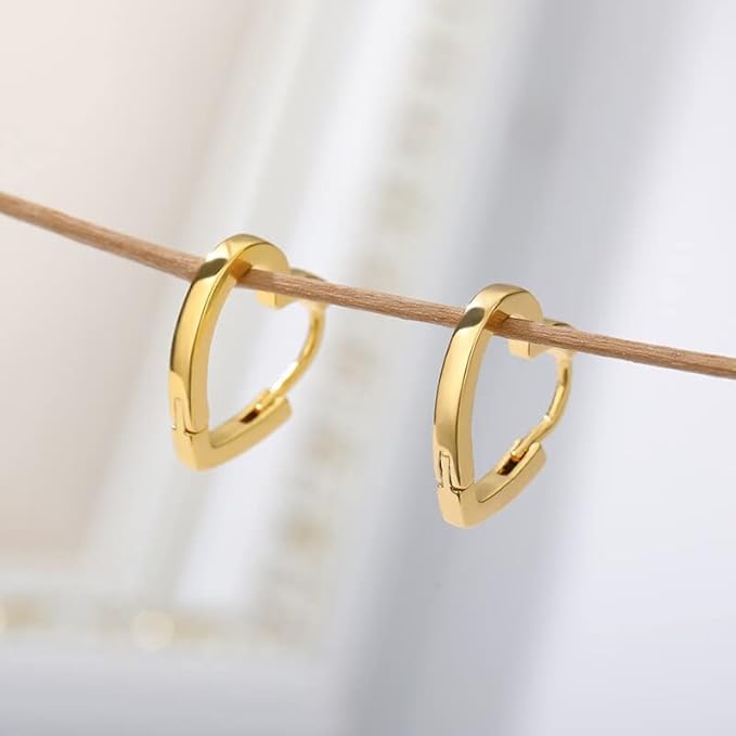Minimalist Heart Hoop Earrings