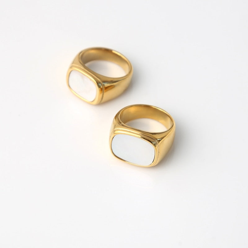 Minimalist Inlay Signet Ring