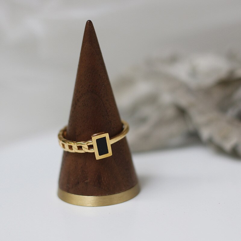 Geometric Link Accent Ring