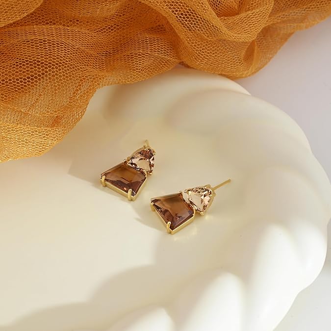 Amber Prism Drop Earrings