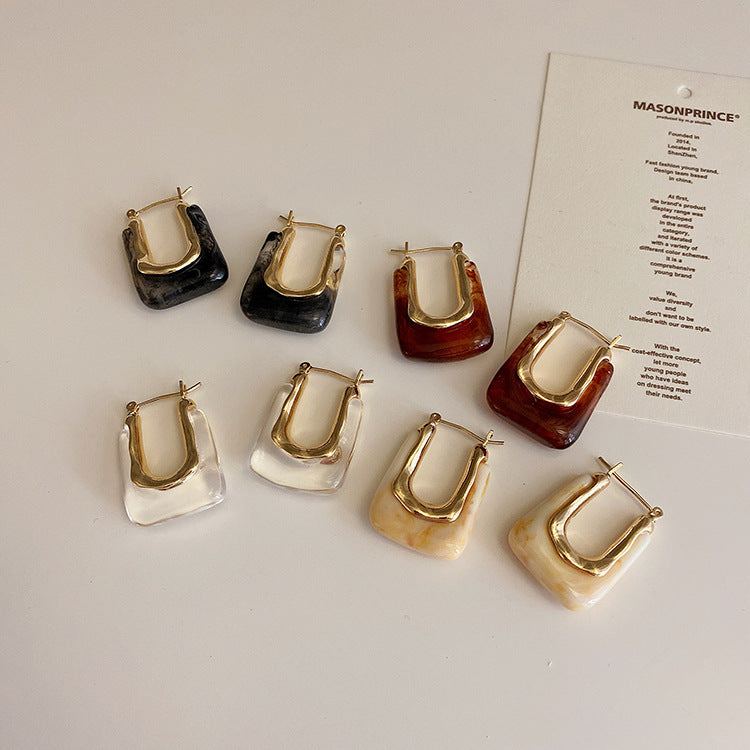 Clear Frame Hoop Earrings