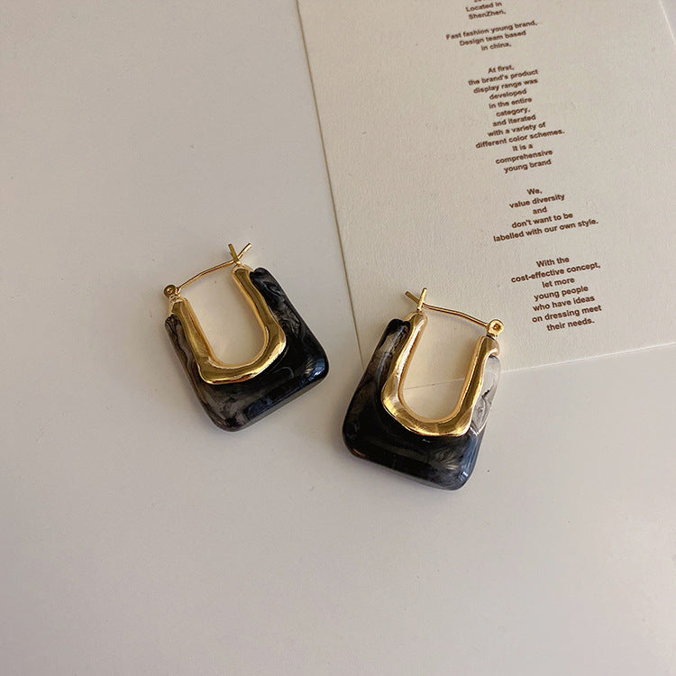 Clear Frame Hoop Earrings