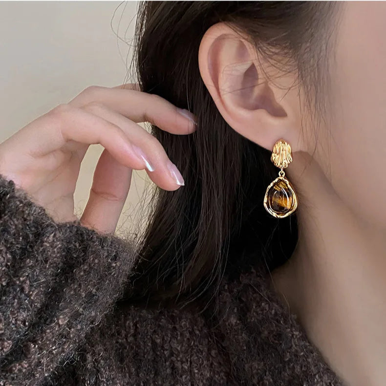 Amber Melt Stud Earrings