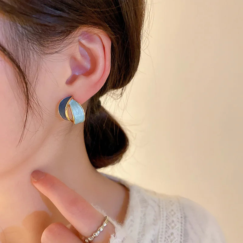 Ocean Swirl Stud Earrings