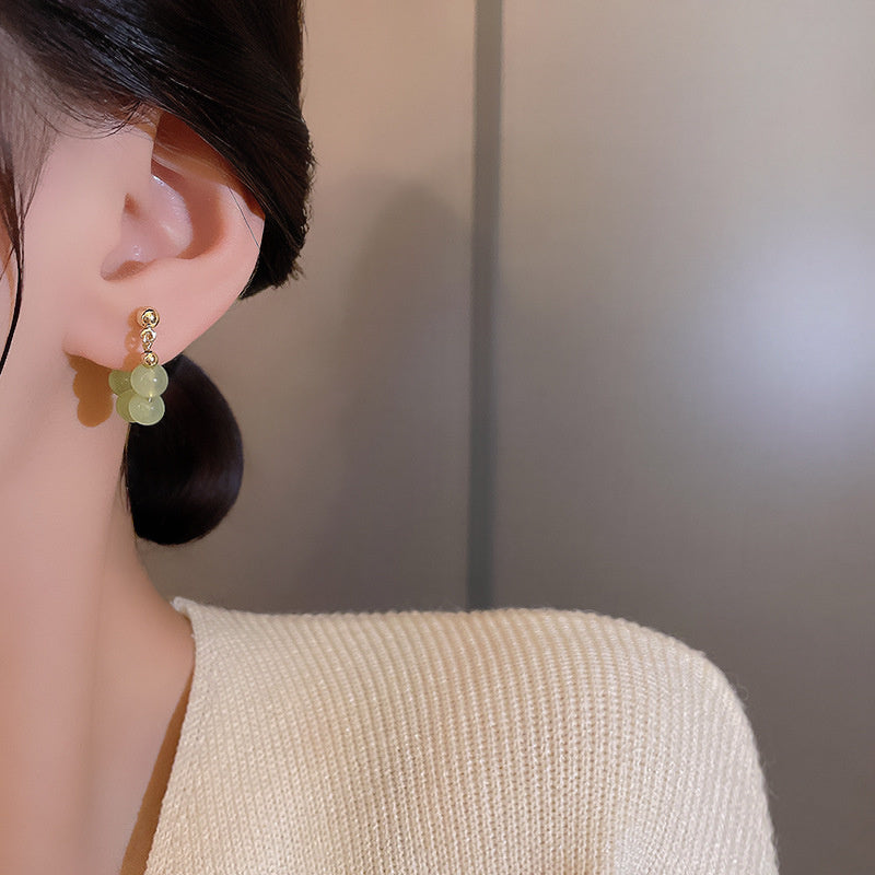 Lime Twist Bead Hoop Earrings