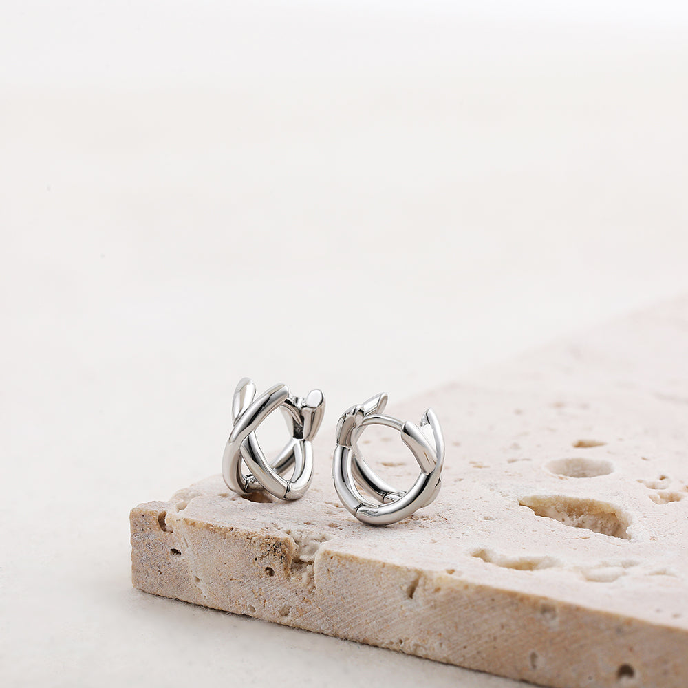 Crossover Hoops Earrings