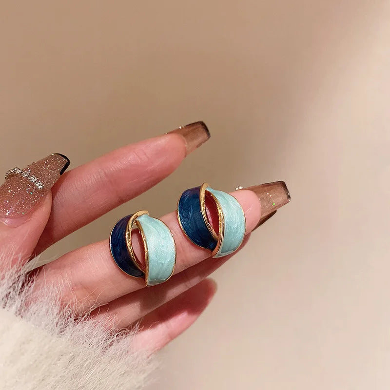 Ocean Swirl Stud Earrings