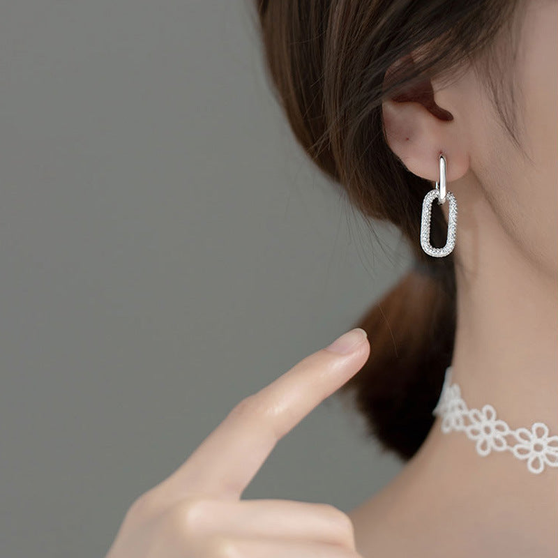 Crystal Link Drop Earrings