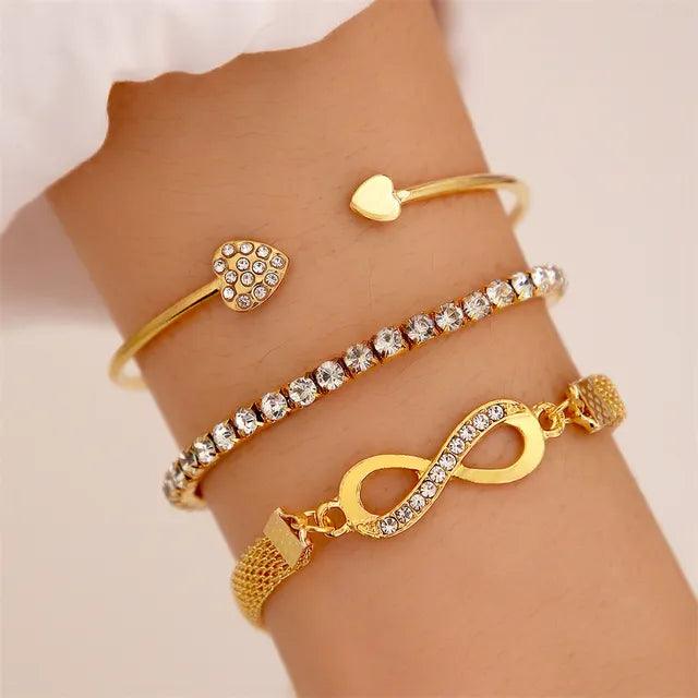 Infinity Heart Bracelet Set