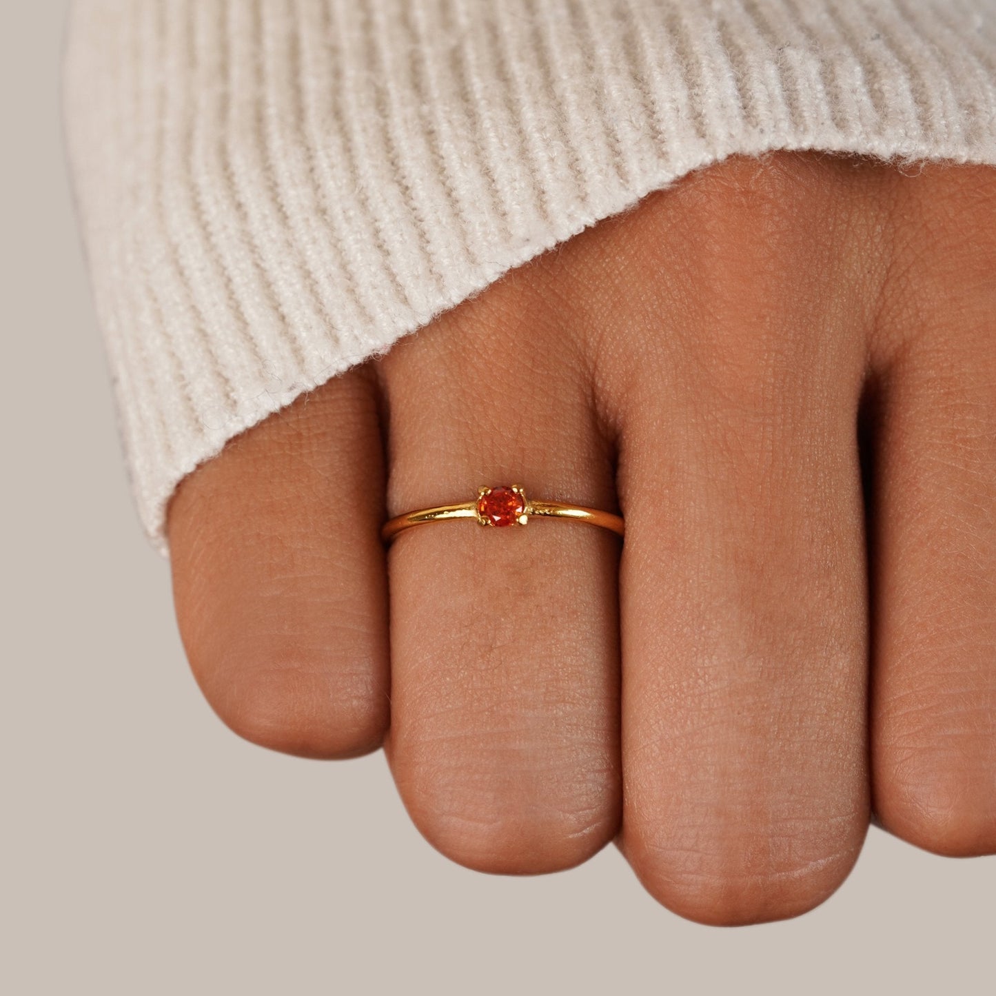 July Birthstone Gold Ring