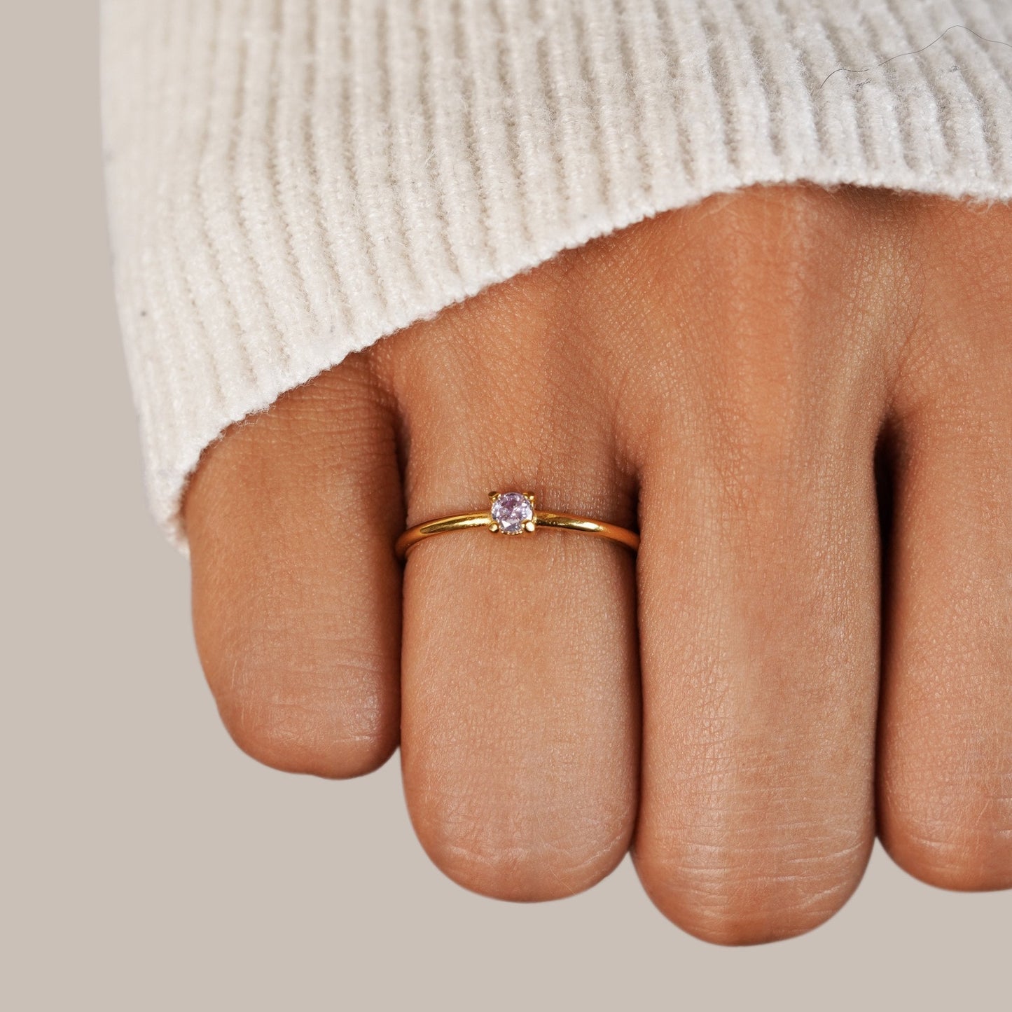 June Birthstone Gold Ring