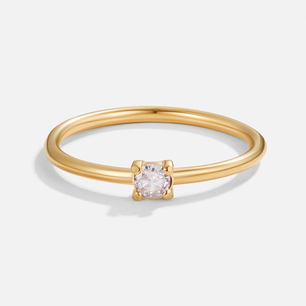 June Birthstone Gold Ring
