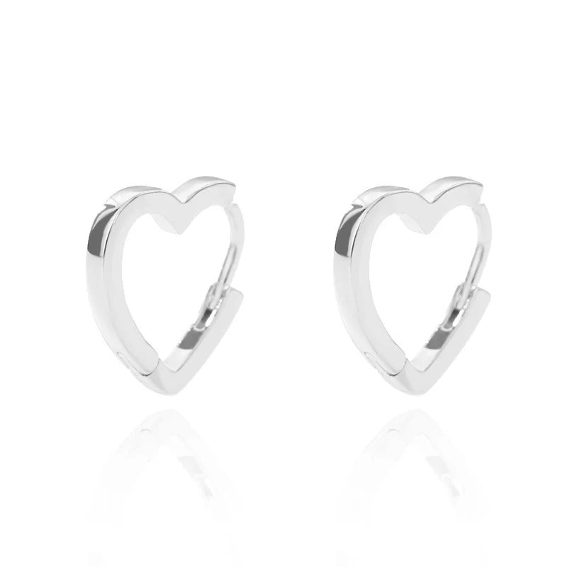 Minimalist Heart Hoop Earrings