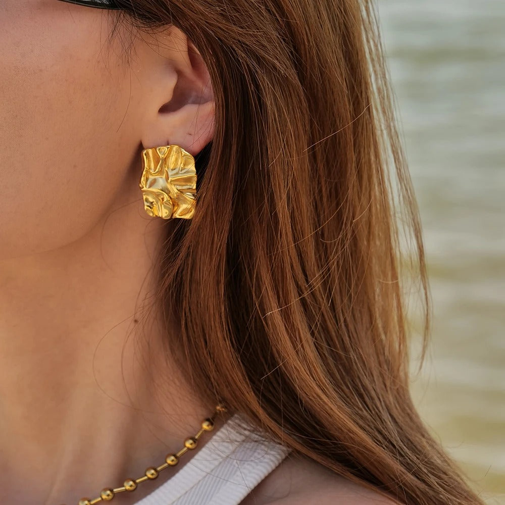 Golden Ripples Earrings