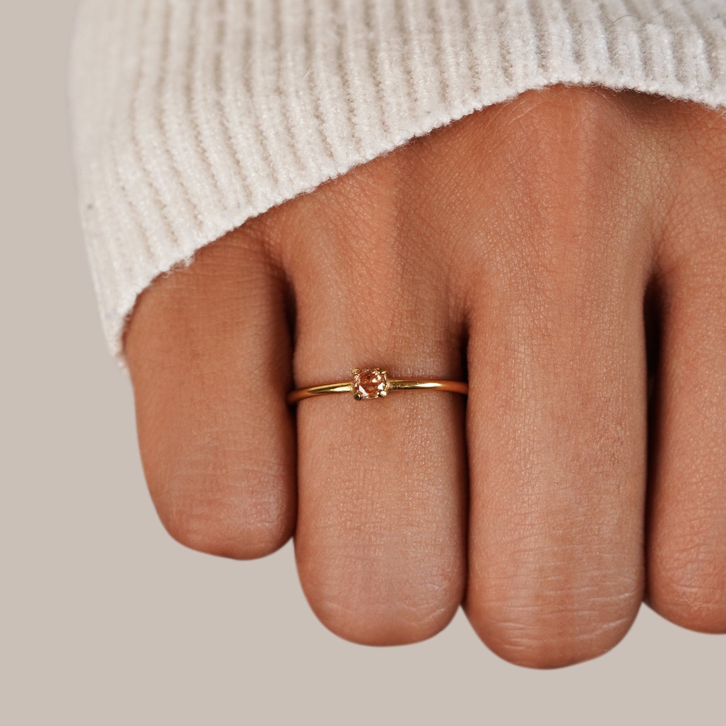 November Birthstone Gold Ring