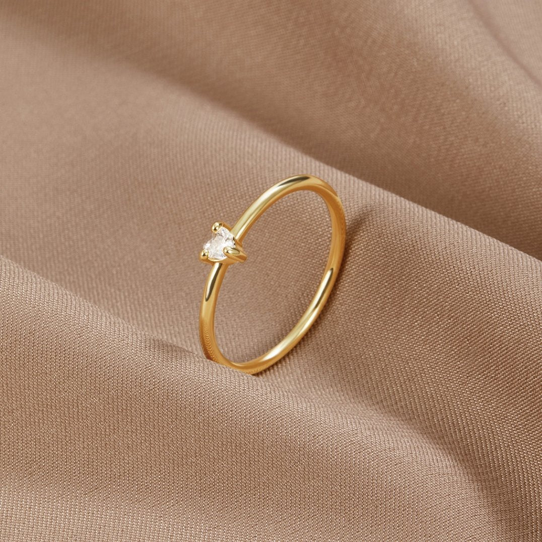 Small Love Crystal Heart Ring