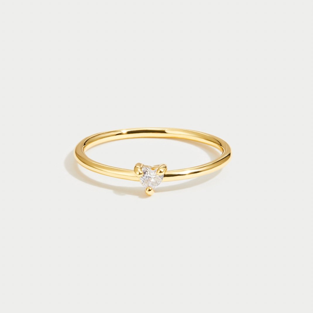 Small Love Crystal Heart Ring