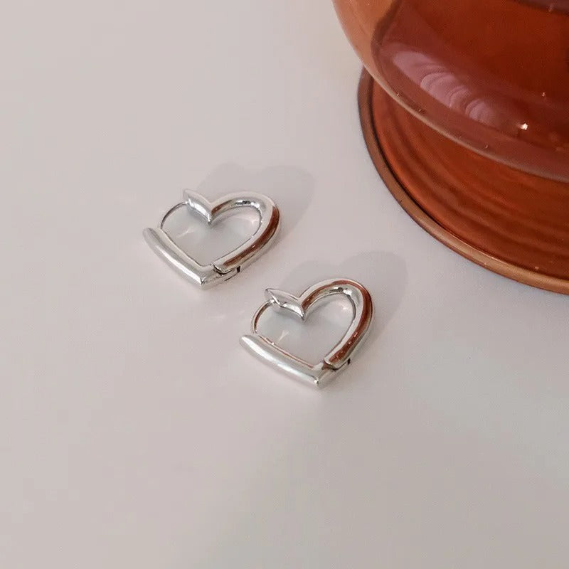 Candy Stripe Heart Hoop Earrings
