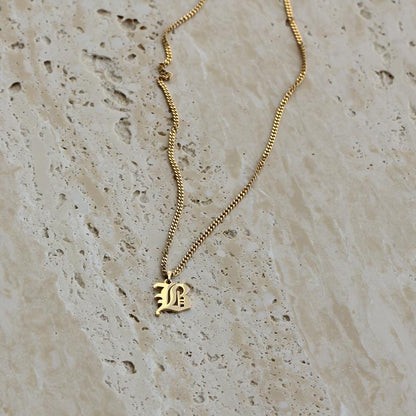 Old English Initial Necklace