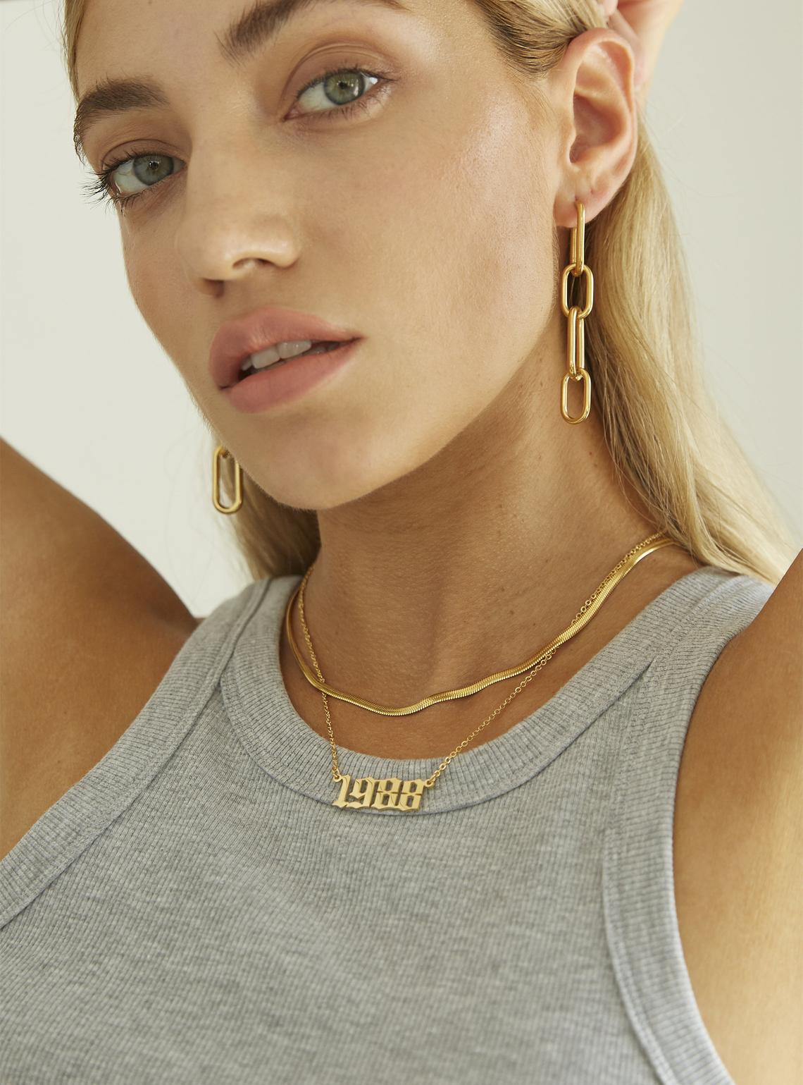 Old English Birth Year Necklace