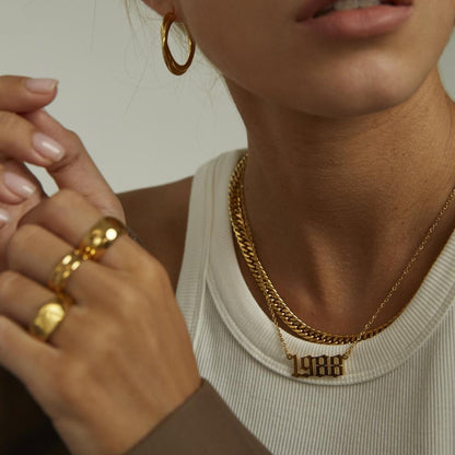 Old English Birth Year Necklace