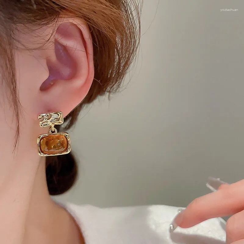 Molten Frame Drop Earrings