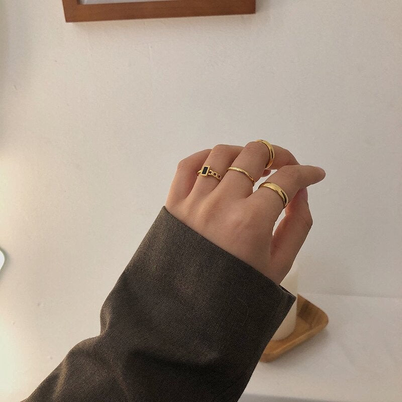Geometric Link Accent Ring