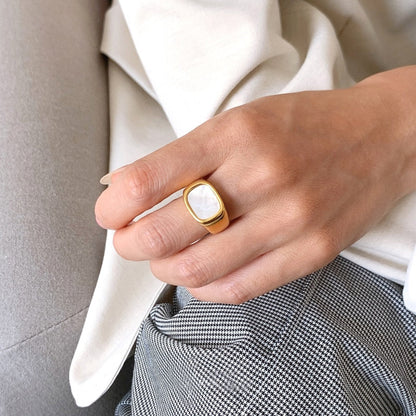 Minimalist Inlay Signet Ring