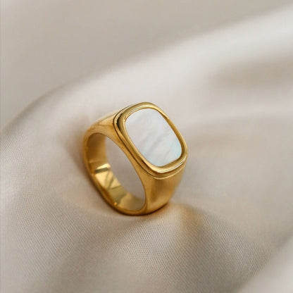 Minimalist Inlay Signet Ring