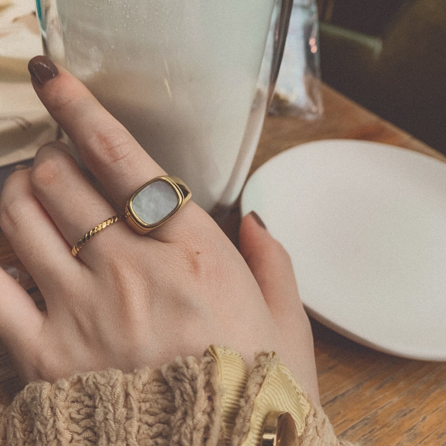 Minimalist Inlay Signet Ring