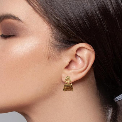 Amber Prism Drop Earrings