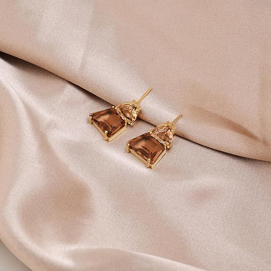 Amber Prism Drop Earrings