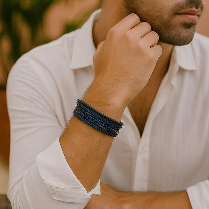 Men's Braided Leather Bracelet - Matteo