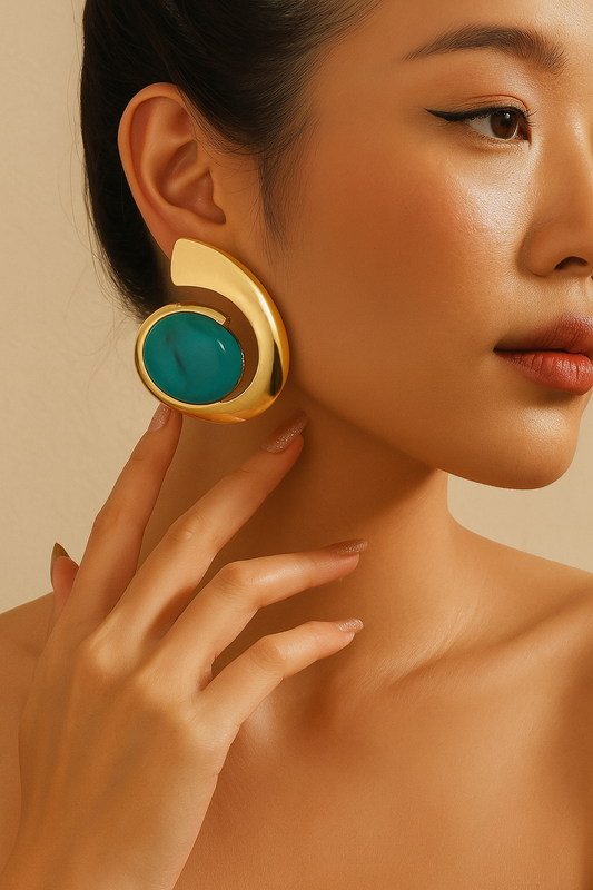 Sculptural Swirl Statement Earrings