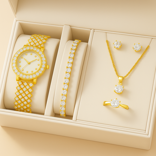 Crystal Accent Watch & Jewelry Set