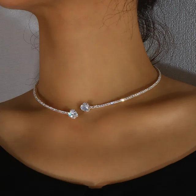 Open Heart Collar Necklace