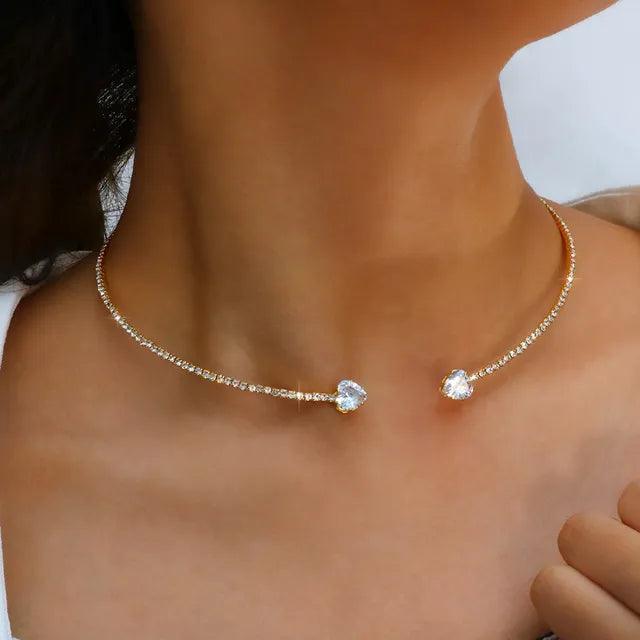 Open Heart Collar Necklace