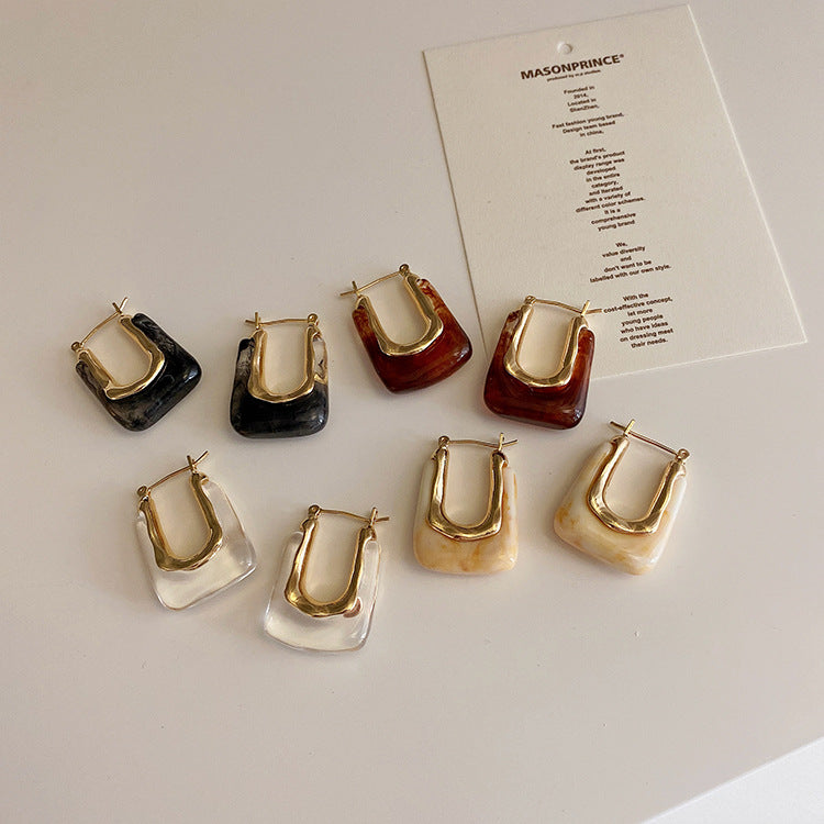 Clear Frame Hoop Earrings