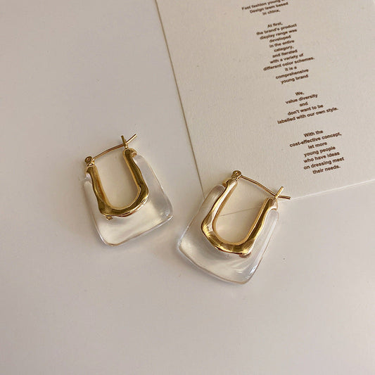 Clear Frame Hoop Earrings