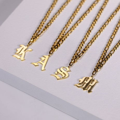 Old English Initial Necklace