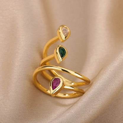 Gemstone Twirls Ring