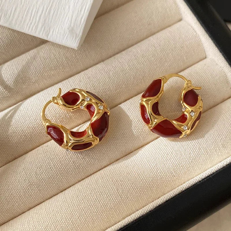 Fluid Mosaic Hoop Earrings