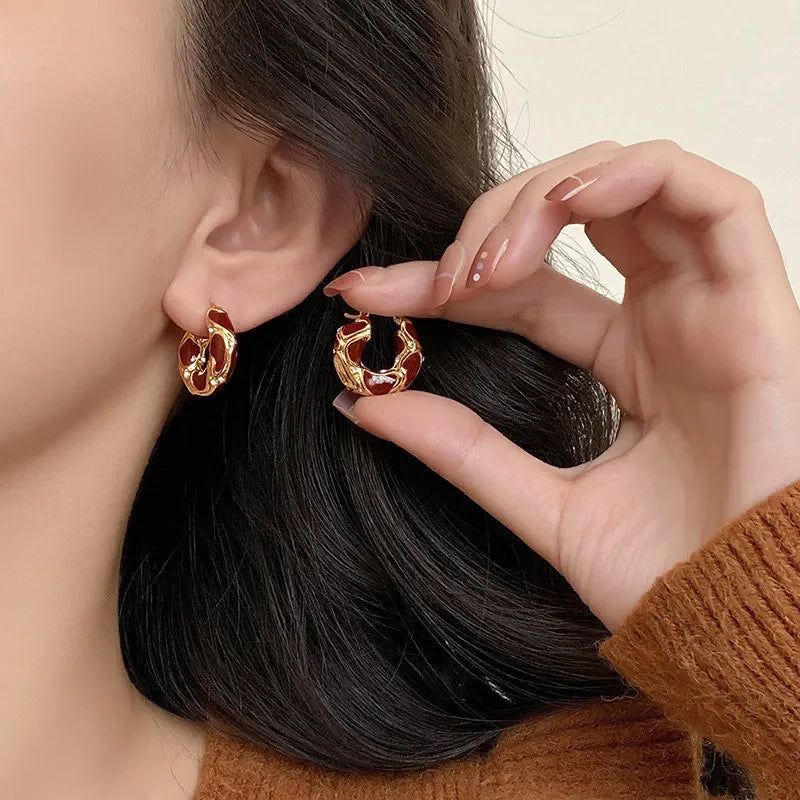 Fluid Mosaic Hoop Earrings