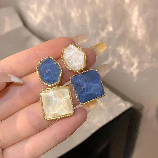 Geometric Art Drop Earrings