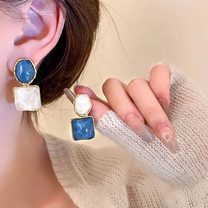 Geometric Art Drop Earrings