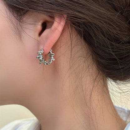 Ruffle Texture Hoop Earrings