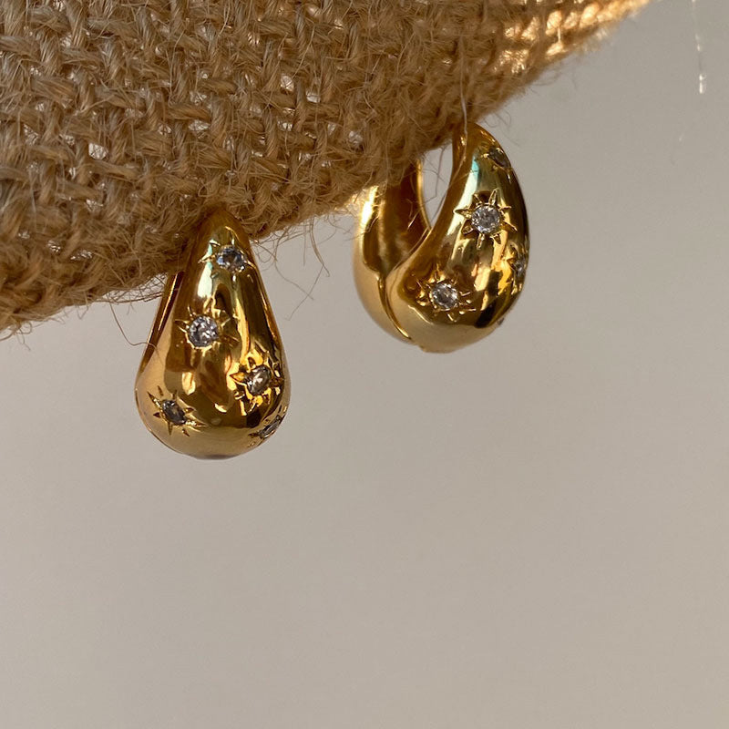 Starry Dome Hoop Earrings